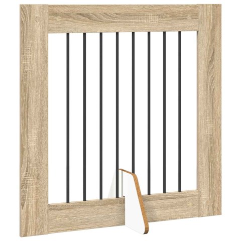VidaXL Bramka dla psów z podpórkami 6 pcs dąb Sonoma 80 x 60 cm