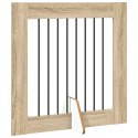 VidaXL Bramka dla psów z podpórkami 6 pcs dąb Sonoma 80 x 80 cm