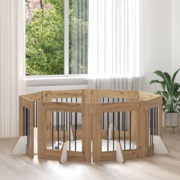VidaXL Bramka dla psów z podpórkami 8 pcs Dąb artisan 60 x 60 cm