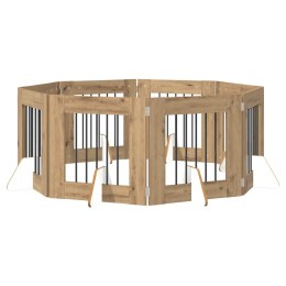 VidaXL Bramka dla psów z podpórkami 8 pcs Dąb artisan 60 x 60 cm