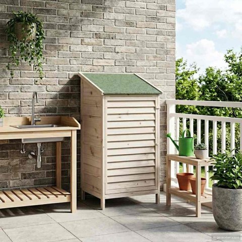 VidaXL Shed ogrodowy Biały 59 x 56 x 113,5 cm Drewno Świerkowe