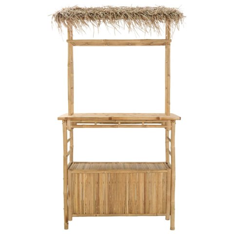 VidaXL Stół barowy na zewnątrz Naturalny 110 x 50 x 209 cm Bambus