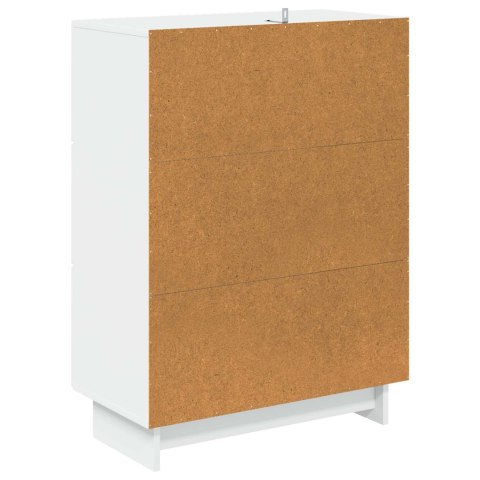 SZAFKA Z SZUFLADAMI BIAŁY 66X34,5X90CM DREWNO INŻYNIERYJNE