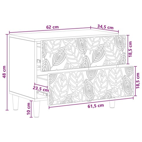 VidaXL Stolik nocny Biały 62 x 34,5 x 48 cm Drewno inżynieryjne