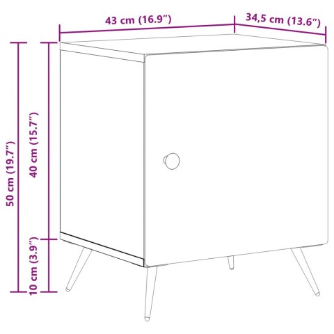 VidaXL Szafka Nocna Biały 43 x 34,5 x 50 cm Drewno inżynieryjne