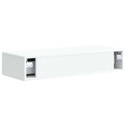 VidaXL Stolik boczny montowany na ścianie Biały 87,5 x 34,5 x 17 cm