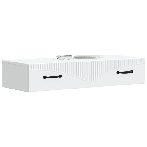 VidaXL Stolik boczny montowany na ścianie Biały 87,5 x 34,5 x 17 cm