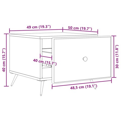 VidaXL Stolik kawowy Biały 49 x 50 x 40 cm Drewno inżynieryjne
