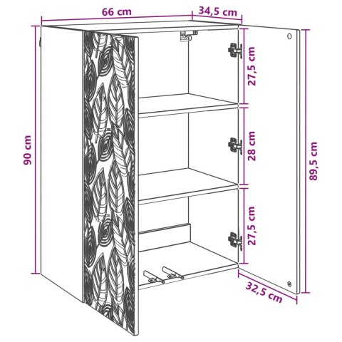 VidaXL Szafka ścienna Biały 66 x 34,5 x 90 cm Drewno inżynieryjne