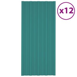 PANEL DACHOWY 12 SZT. ZIELONY 100 X 45 CM STAL GALWANIZOWANA