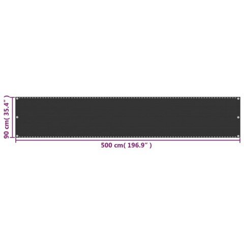 VidaXL Parawan balkonowy, antracytowy, 90x500 cm, HDPE