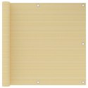 VidaXL Parawan balkonowy, beżowy, 90x300 cm, HDPE