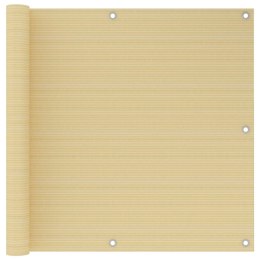 VidaXL Parawan balkonowy, beżowy, 90x300 cm, HDPE