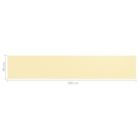 VidaXL Parawan balkonowy, beżowy, 90x500 cm, HDPE