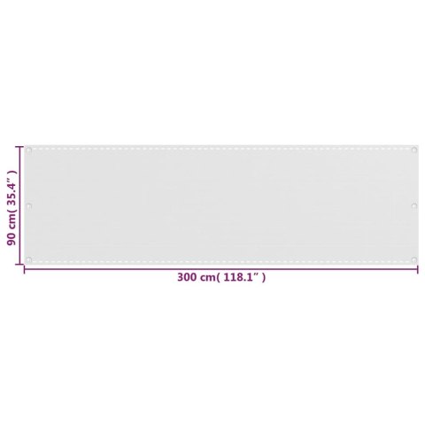 VidaXL Parawan balkonowy, biały, 90x300 cm, HDPE