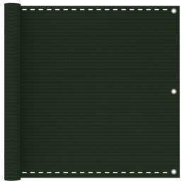 VidaXL Parawan balkonowy, ciemnozielony, 90x600 cm, HDPE