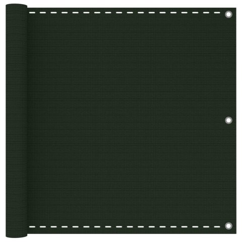 VidaXL Parawan balkonowy, ciemnozielony, 90x600 cm, HDPE