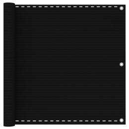 VidaXL Parawan balkonowy, czarny, 90x300 cm, HDPE