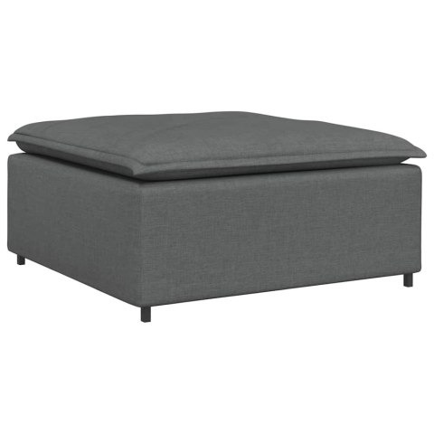 SOFA MODUŁOWA Z PODNÓŻKIEM I PODUSZKAMI TKANINA CIEMNOSZARA