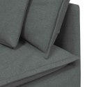 SOFA MODUŁOWA Z PODNÓŻKIEM I PODUSZKAMI TKANINA CIEMNOSZARA