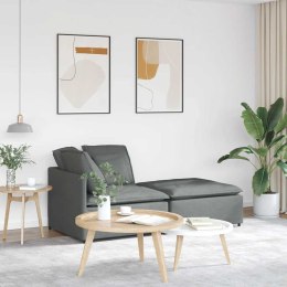 VidaXL Sofa modułowa z podnóżkiem i poduszkami Tkanina Ciemnoszara