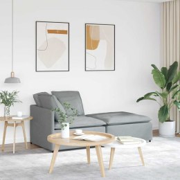 VidaXL Sofa modułowa z podnóżkiem i poduszkami Tkanina jasnoszara