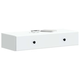 VidaXL Stolik boczny montowany na ścianie Biały 87,5 x 34,5 x 17 cm