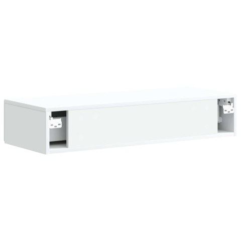 VidaXL Stolik boczny montowany na ścianie Biały 87,5 x 34,5 x 17 cm
