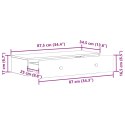 VidaXL Stolik boczny montowany na ścianie Biały 87,5 x 34,5 x 17 cm