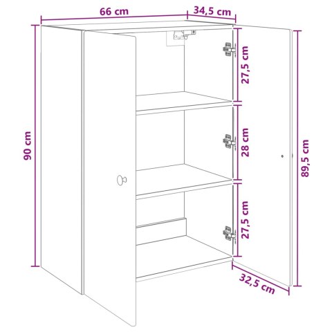 VidaXL Szafka ścienna Biały 66 x 34,5 x 90 cm Drewno inżynieryjne