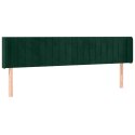 VidaXL Zagłówek do łóżka z LED, ciemnozielony, 183x16x78/88cm, aksamit