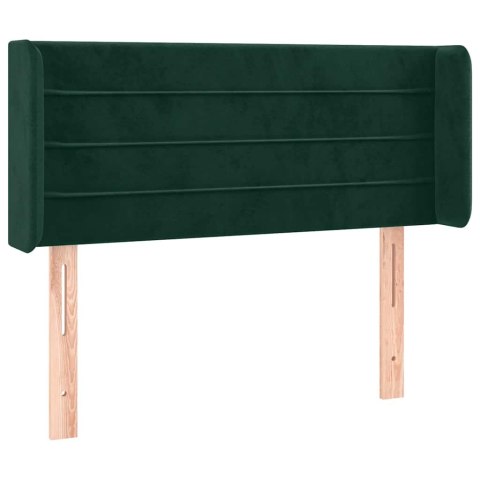 VidaXL Zagłówek do łóżka z LED, ciemnozielony, 93x16x78/88 cm, aksamit