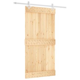 VidaXL Drzwi przesuwne Naturalne i białe 100 x 210 cm