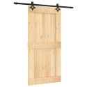 VidaXL Drzwi przesuwne Naturalny i czarny 100 x 210 cm