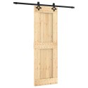 VidaXL Drzwi przesuwne Naturalny i czarny 70 x 210 cm
