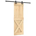 VidaXL Drzwi przesuwne Naturalny i czarny 70 x 210 cm
