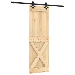 VidaXL Drzwi przesuwne Naturalny i czarny 70 x 210 cm
