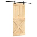 VidaXL Drzwi przesuwne Naturalny i czarny 85 x 210 cm
