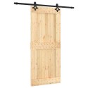 VidaXL Drzwi przesuwne Naturalny i czarny 90 x 210 cm