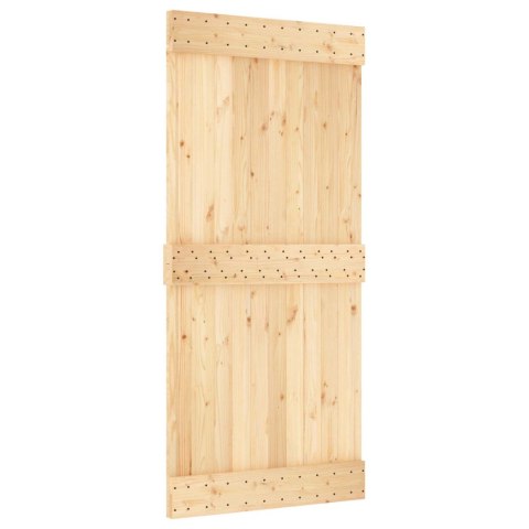VidaXL Drzwi przesuwne Naturalny i czarny 95 x 210 cm