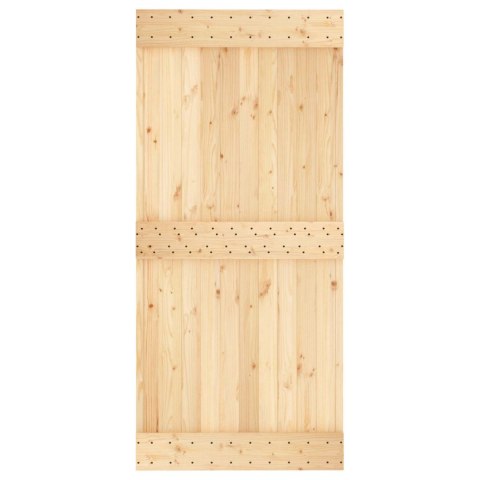 VidaXL Drzwi przesuwne Naturalny i czarny 95 x 210 cm