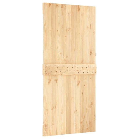VidaXL Drzwi przesuwne Naturalny i czarny 95 x 210 cm
