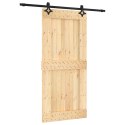 VidaXL Drzwi przesuwne Naturalny i czarny 95 x 210 cm