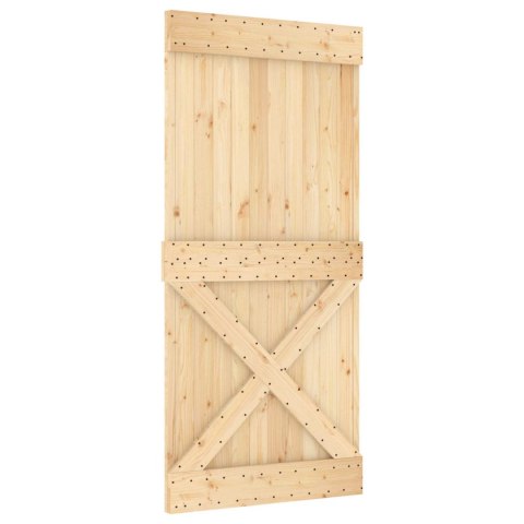 VidaXL Drzwi przesuwne Naturalny i czarny 95 x 210 cm