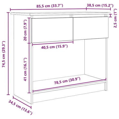 VidaXL Konsola ze Szufladami Artisan Oak 85,5x38,5x74,5 cm