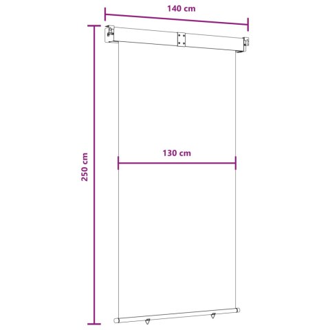 VidaXL Markiza boczna na balkon 100% poliester, żelazo, stal