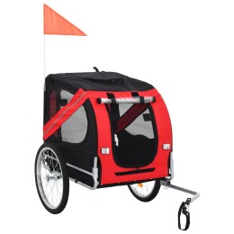 VidaXL Przyczepka rowerowa dla zwierząt, czerwono-czarna
