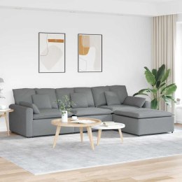 VidaXL Sofa modułowa z podnóżkiem i poduszkami, jasnoszara