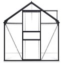 VidaXL Szklarnia z ramą podstawy, antracytowa, aluminiowa, 4,75 m²