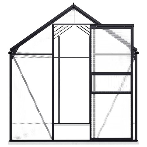 VidaXL Szklarnia z ramą podstawy, antracytowa, aluminiowa, 4,75 m²